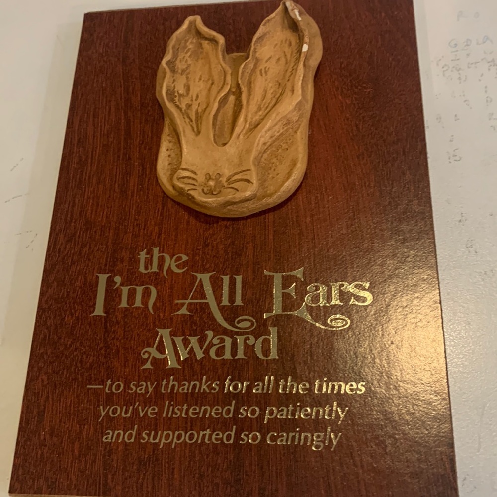 Wall plaque. “I’m all ears Award”.  A gift to show your appreciation to someone